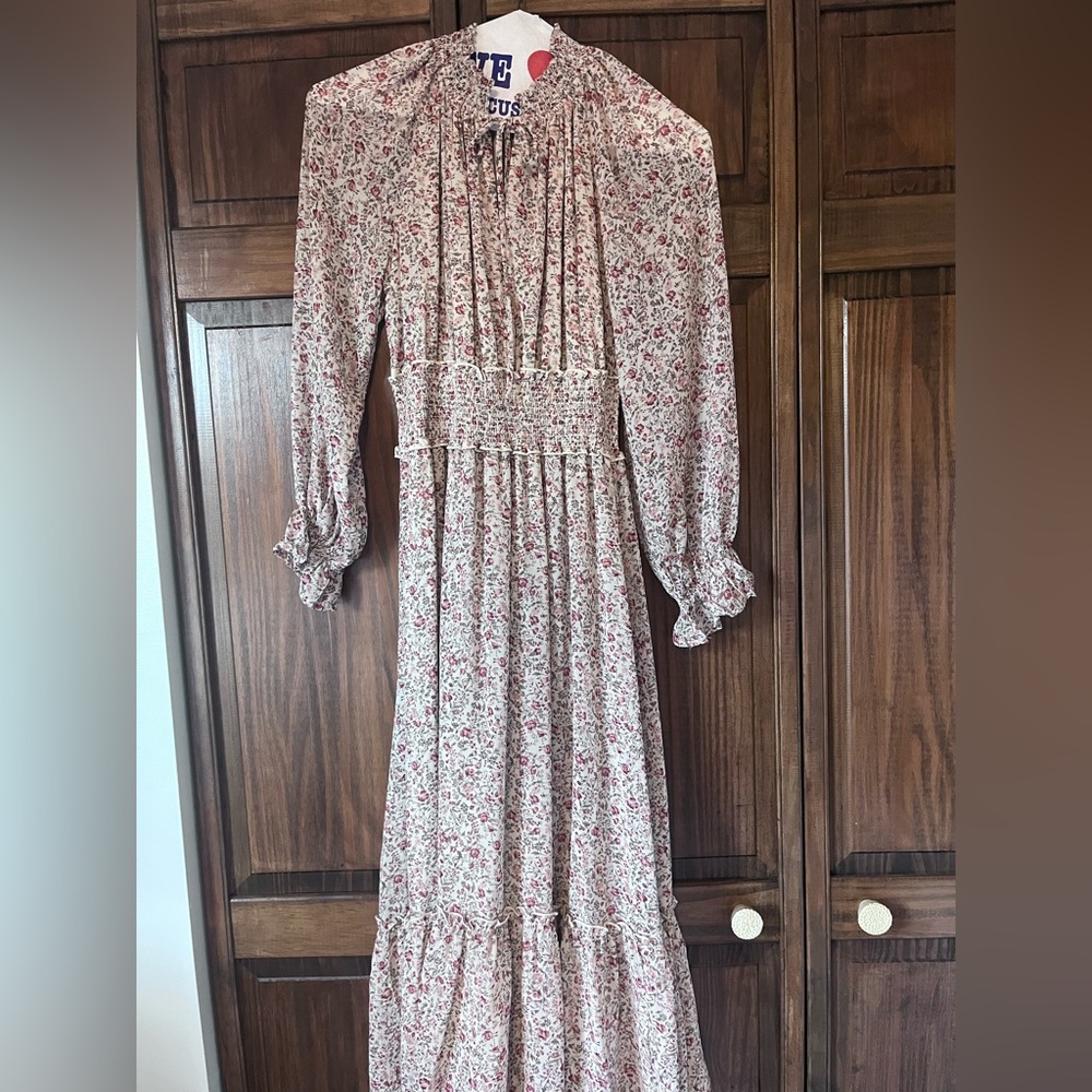 In Loom Red Floral Long Sleeve Dress